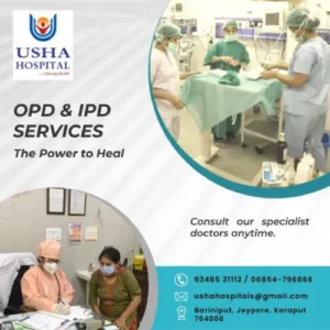 OPD, IPD - Outpatient & inpatient Services at Usha Hospital, Bariniput, Jeypore